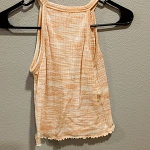 Pink and white cropped tank top